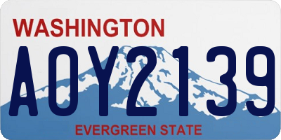 WA license plate AOY2139