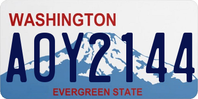 WA license plate AOY2144