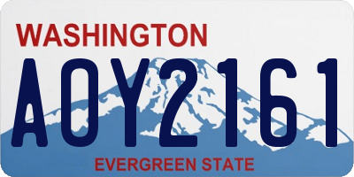 WA license plate AOY2161