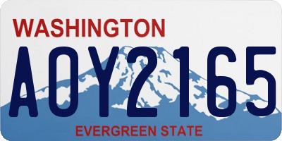 WA license plate AOY2165