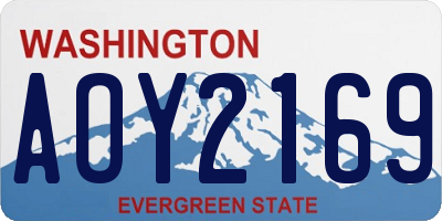 WA license plate AOY2169