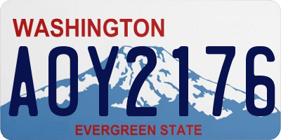 WA license plate AOY2176