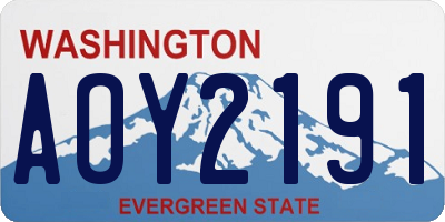 WA license plate AOY2191