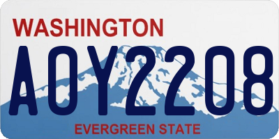 WA license plate AOY2208