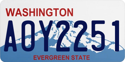 WA license plate AOY2251