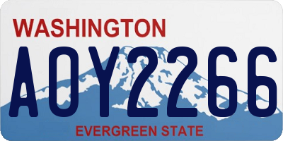 WA license plate AOY2266