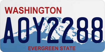 WA license plate AOY2288