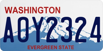 WA license plate AOY2324