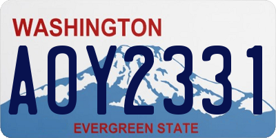 WA license plate AOY2331