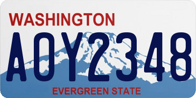 WA license plate AOY2348