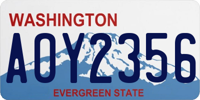 WA license plate AOY2356