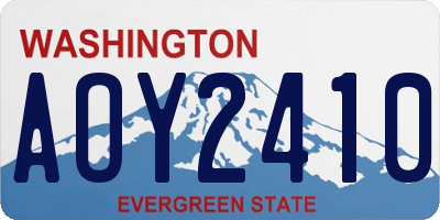 WA license plate AOY2410