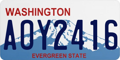 WA license plate AOY2416