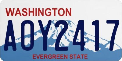 WA license plate AOY2417