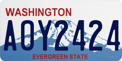 WA license plate AOY2424