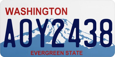 WA license plate AOY2438