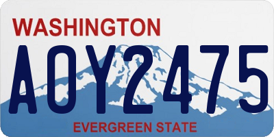 WA license plate AOY2475