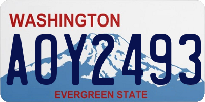 WA license plate AOY2493