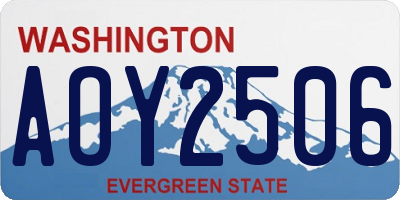 WA license plate AOY2506