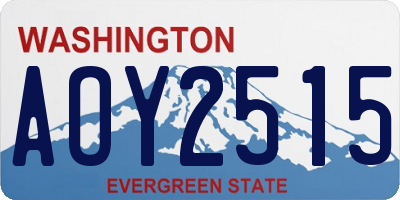 WA license plate AOY2515