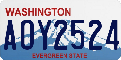 WA license plate AOY2524