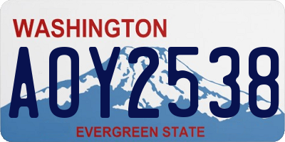 WA license plate AOY2538