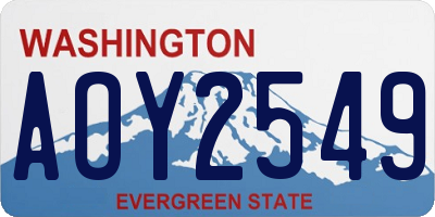 WA license plate AOY2549