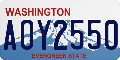 WA license plate AOY2550