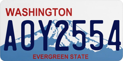 WA license plate AOY2554