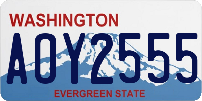 WA license plate AOY2555