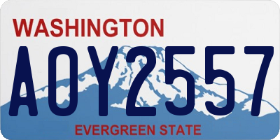 WA license plate AOY2557