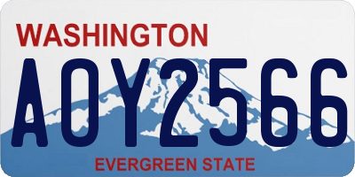 WA license plate AOY2566
