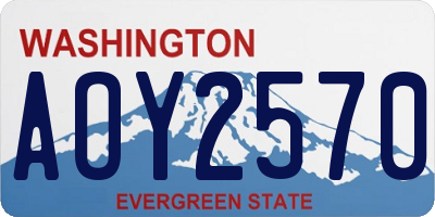 WA license plate AOY2570