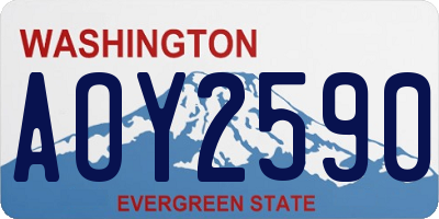 WA license plate AOY2590