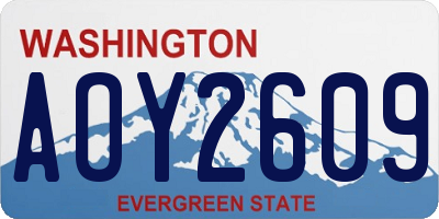 WA license plate AOY2609