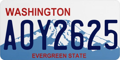 WA license plate AOY2625