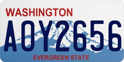 WA license plate AOY2656