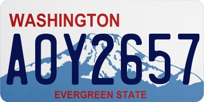 WA license plate AOY2657
