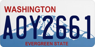 WA license plate AOY2661