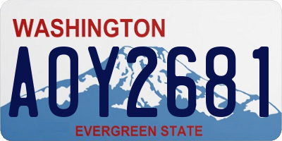 WA license plate AOY2681