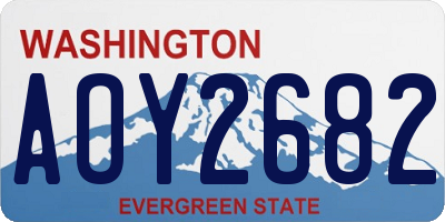 WA license plate AOY2682