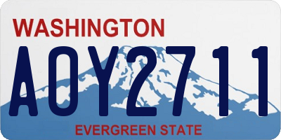 WA license plate AOY2711