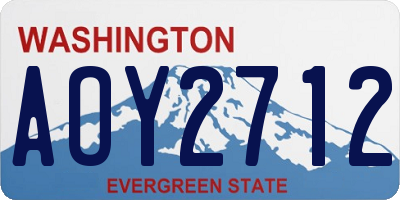 WA license plate AOY2712