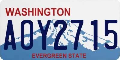 WA license plate AOY2715