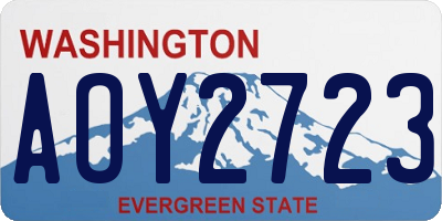 WA license plate AOY2723