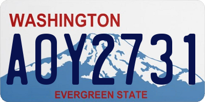 WA license plate AOY2731