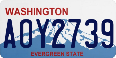WA license plate AOY2739