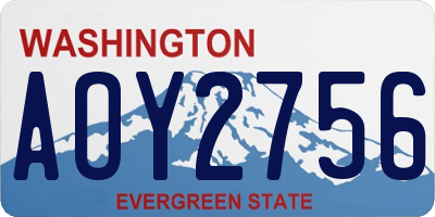 WA license plate AOY2756