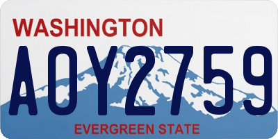 WA license plate AOY2759