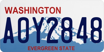 WA license plate AOY2848